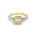 18k-gold-Classic Two Tone Diamond Ring 