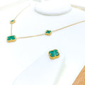 triple-malachite-clover-21k-gold-necklace-set