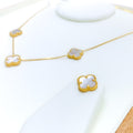 three-clover-mother-of-pearl-21k-gold-necklace-set