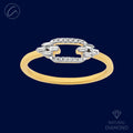 Chic Radiant Timeless 18K Gold + Diamond Ring 