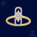 Lavish Twinkling Oval 18K Gold + Diamond Ring 