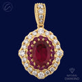 Versatile Vibrant Oval Diamond + 18k Gold Pendant