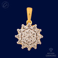 Magnificent Flower Diamond Studded + 18k Gold Pendant Set