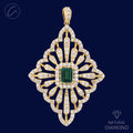 Refined Ornate Flower Diamond + 18k Gold Pendant