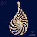 Graceful Paisley Drop Diamond + 18k Gold Pendant