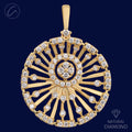 Dazzling Radiant Round Diamond + 18k Gold Pendant