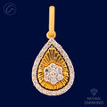 Delightful Dangling Drop Diamond + 18k Gold Pendant Set