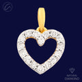 Dazzling Heart-Shaped Diamond + 18k Gold Pendant Set