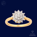 Charming Floral Cluster 18K Gold + Diamond Ring