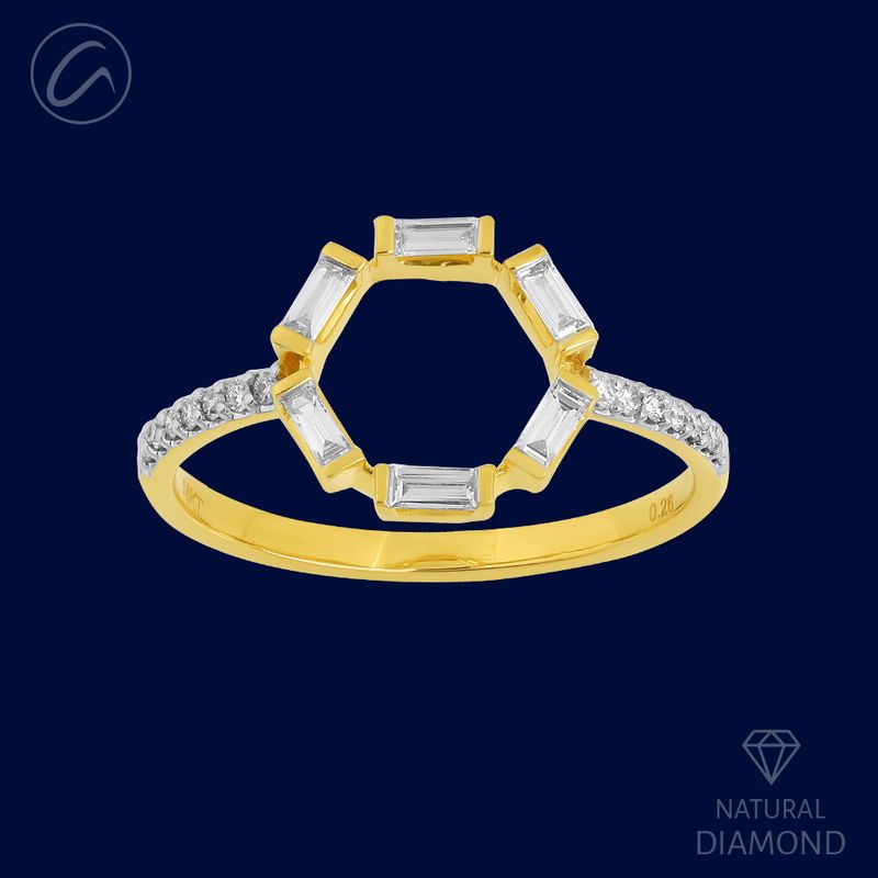 Exquisite Charming Halo 18K Gold + Diamond Ring 