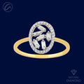 Stylish Grandiose Oval 18K Gold + Diamond Ring 