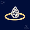 Minimalist Radiant Drop 18K Gold + Diamond Ring 