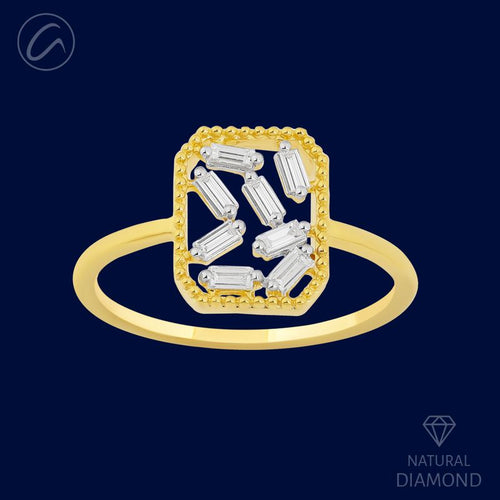 Glimmering Sophisticated 18K Gold + Diamond Ring 
