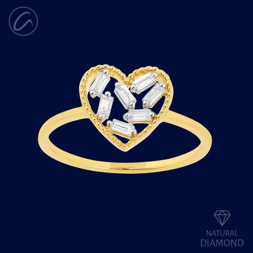 Opulent Beautiful Heart 18K Gold + Diamond Ring 