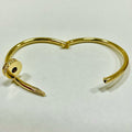 Nail Style Diamond 18k Gold Bangle Bracelet