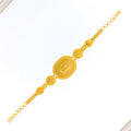 22k-gold-Lavish Striped Oval Bracelet