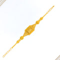 22k-gold-Upscale Rectangular Leaf Accented Bracelet