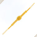 22k-gold-Blooming Mesh Oval Flower Bracelet