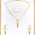 Fashionable Halo 22k Gold Necklace Set