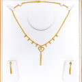 Chic Heart Drop 22k Gold Necklace Set