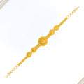 22k-gold-Delightful Dome Triple Flower Bracelet