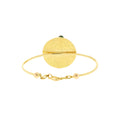 Modern CZ Floral Cuff 22k Gold Bangle Bracelet