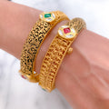Royal Enamel & Kundan Oxidized - Single Bangle