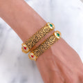 Royal Enamel & Kundan Oxidized - Single Bangle