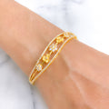 Charming Matte flower CZ Bangle Bracelet