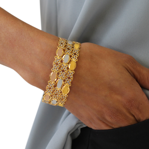 Three-Tone Modern Bangles