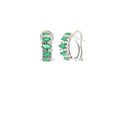 Emerald & Diamond + 18k Gold Earrings
