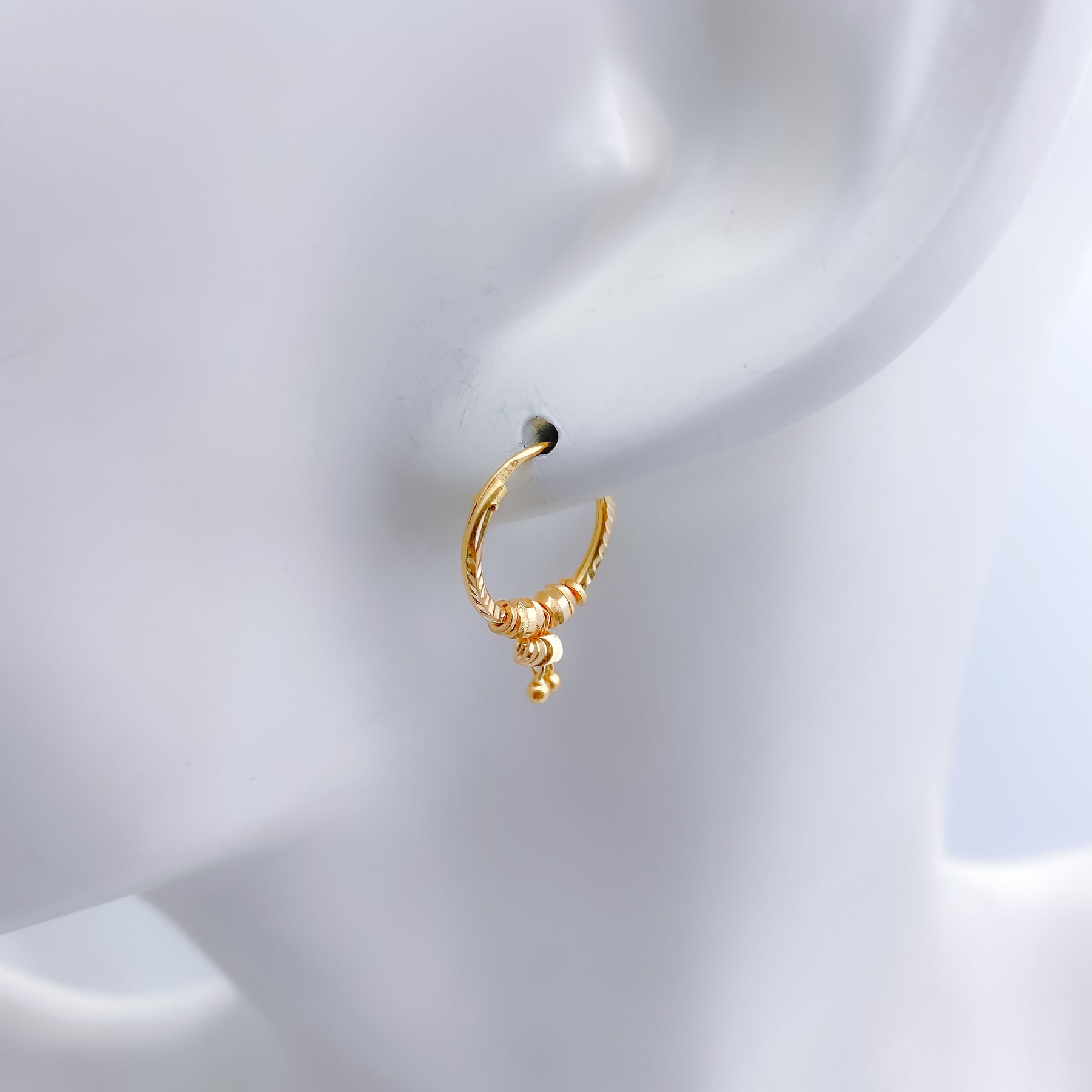 Buy Plain Ball Dangling 22k Gold Bali Earrings 916 Gold Online in India -  Etsy