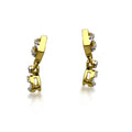 Striped Upscale 18K Gold Diamond Hanging Earrings 