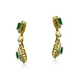 Decorative Dangling Drop18K Gold Diamond Hanging Earrings 