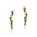 Decorative Halo 18K Gold Diamond Hanging Earrings 