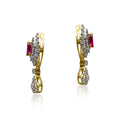 Majestic Marquise18K Gold Diamond Hanging Earrings 