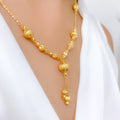 Striking Yellow Gold Hanging Orb 22k Gold Necklace Set