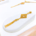Diamond Shaped Drop Necklace 22k Gold Set