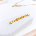 Charming Reflective Heart Necklace 22k Gold Set