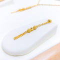 Fancy Asymmetrical Necklace 22k Gold Set