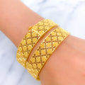 22k-gold-Unique Chequered Spiral Bangles