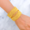 22k-gold-Regal Decorative Flower Adorned Bangles