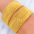 22k-gold-Regal Decorative Flower Adorned Bangles