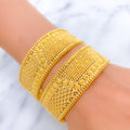 22k-gold-Regal Decorative Flower Adorned Bangles