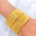 22k-gold-Regal Decorative Flower Adorned Bangles