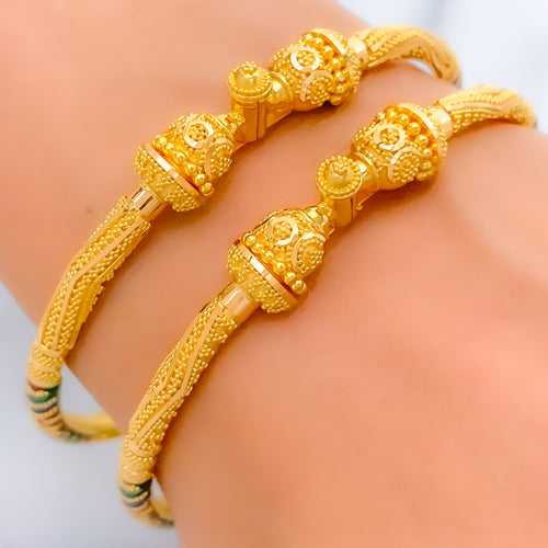 Evergreen Striped Meenakari Bangles