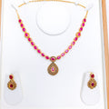 Antique Oval Ruby Necklace 22k Gold Set