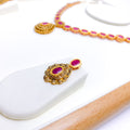 Antique Oval Ruby Necklace 22k Gold Set