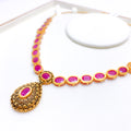 Antique Oval Ruby Necklace 22k Gold Set