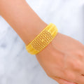 22k-gold-Tasteful Marquise Accented Bold Bangle